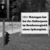 CDU:Thüringen hat bei der Kulturquote im Bundesvergleich einen Spitzenplatz