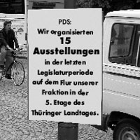 PDS: Wir organisierten 15 Ausstellungen in der letzten Legislaturperiode auf dem Flur unserer Fraktion in der 5. Etage des Thüringer Landtages.